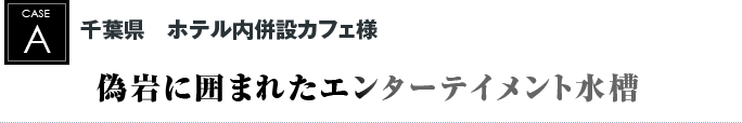 千葉県　ホテル内併設カフェ様｜偽岩に囲まれたエンターテイメント水槽