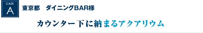 東京都　ダイニングBAR様｜カウンター下に納まるアクアリウム