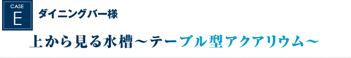 ダイニングバー様｜上から見る水槽～テーブル型アクアリウム～