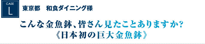 東京都　和食ダイニング様｜こんな金魚鉢、皆さん見たことありますか？《日本初の巨大金魚鉢》