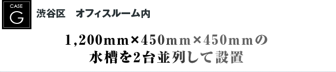 渋谷区　オフィスルーム内｜1,200mm×450mm×450mmの水槽を2台並列して設置