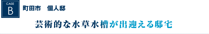 町田市　個人邸｜芸術的な水草水槽が出迎える邸宅