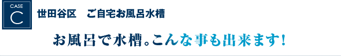 世田谷区　ご自宅お風呂水槽｜お風呂で水槽。こんな事も出来ます！