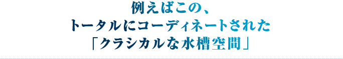 例えばこの、トータルにコーディネートされた「クラシカルな水槽空間」