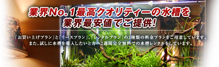 業界No.1最高クオリティーの水槽を業界最安値でご提供！