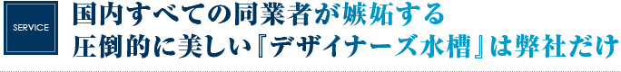 国内全ての同業者が嫉妬する圧倒的に美しい『デザイナーズ水槽』は弊社だけ