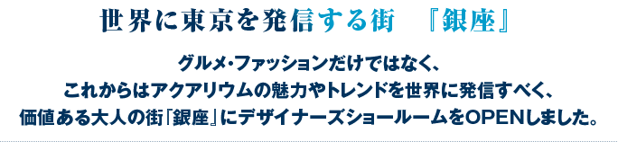 世界に東京を発信する街　『銀座』