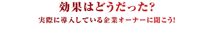 効果はどうだった？実際に導入している企業オーナーに聞こう！