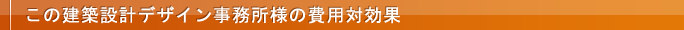 この建築設計デザイン事務所様の費用対効果