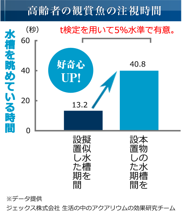 高齢者の観賞魚の注視時間