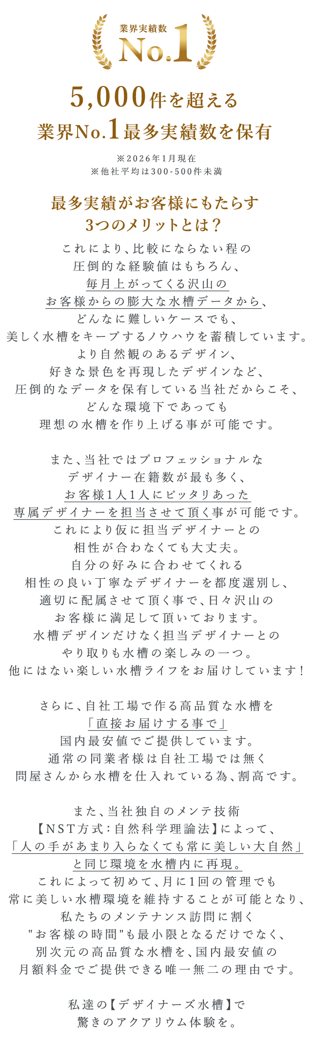 5000件を超える業界No.1最多実績数を保有